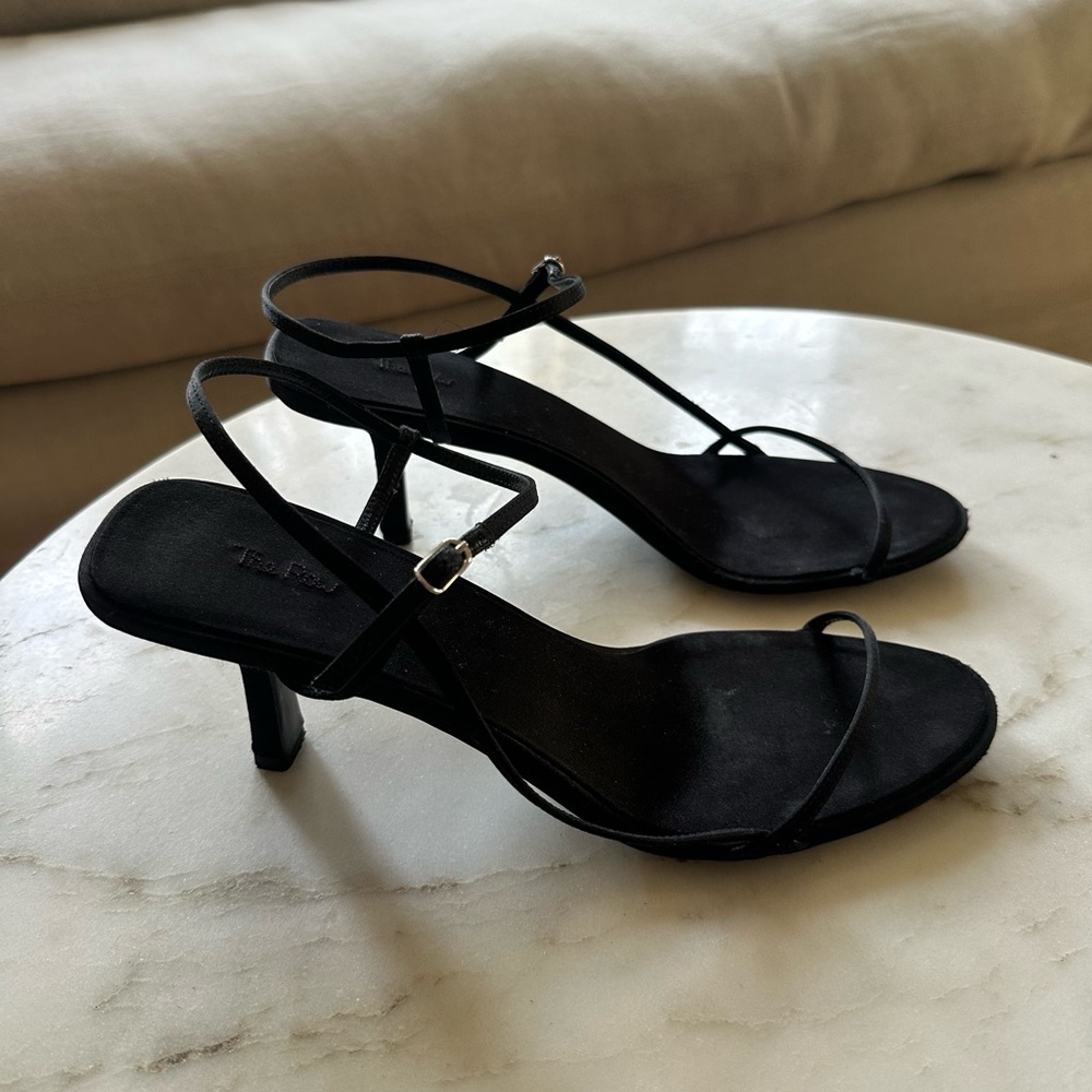 Classic Black Strappy Mid-Heel Sandals